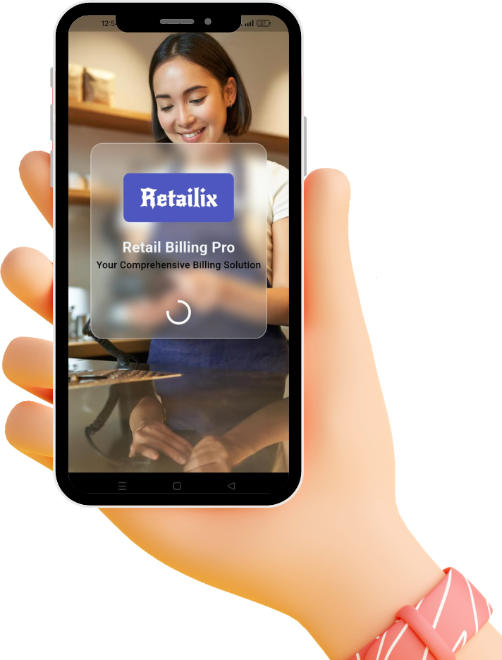 Retailix billing app on smartphone